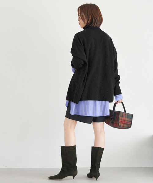 IENA（イエナ）の「Fineニュージーウール ハイネックプルオーバー（ニット/セーター・レディース・グレー/ベージュ系その他/ブラック・FREE）」の5枚目の写真