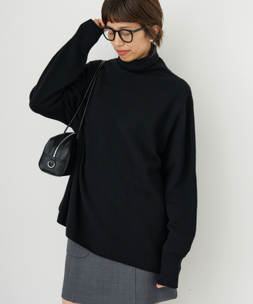 IENA（イエナ）の「Fineニュージーウール ハイネックプルオーバー（ニット/セーター・レディース・グレー/ベージュ系その他/ブラック・FREE）」の6枚目の写真