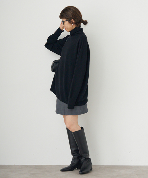 IENA（イエナ）の「Fineニュージーウール ハイネックプルオーバー（ニット/セーター・レディース・グレー/ベージュ系その他/ブラック・FREE）」の7枚目の写真