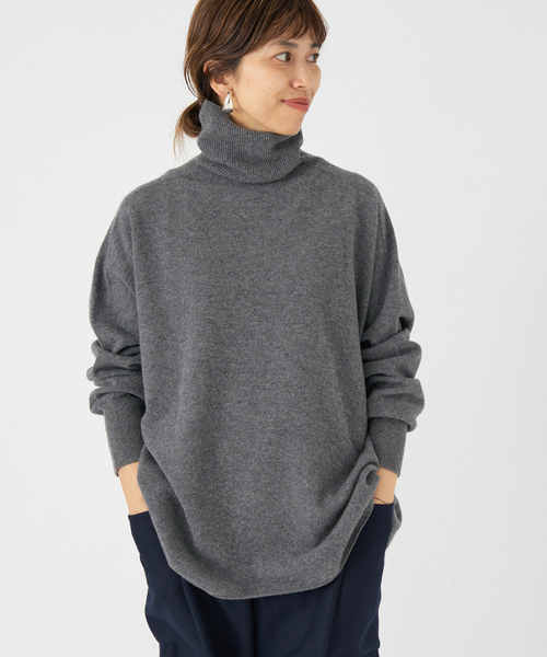 IENA（イエナ）の「Fineニュージーウール ハイネックプルオーバー（ニット/セーター・レディース・グレー/ベージュ系その他/ブラック・FREE）」の13枚目の写真