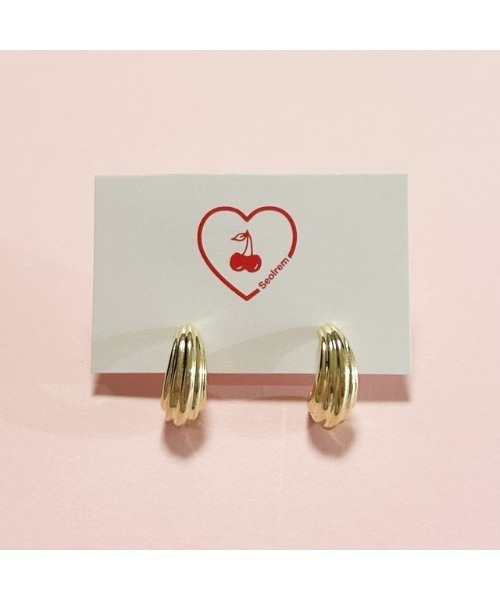 tone(トーン)の「【Seolrem】メタルシンプルハーフフープピアス(MA)(ピアス(両耳用)・レディース・シルバー/ゴールド・FREE)」の2枚目の写真
