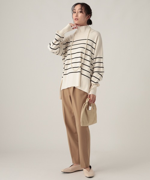 Elura（エルーラ）の「スリムウォームテーパードパンツ＜低身長サイズあり＞/591844（スラックス・レディース・ベージュ/ブラック/チャコールグレー/ライトグレー/ブラック×ホワイト・LARGE/MEDIUM/FREE(S)）」の11枚目の写真