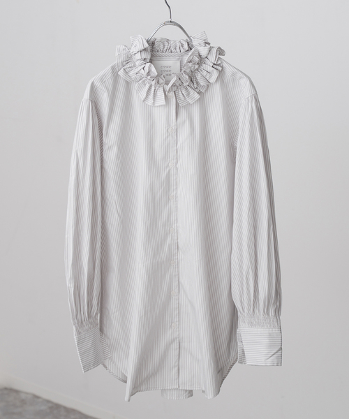 トップス crinkle crinkle crinkle spick &span crinkle crinkle crinkle 別注frill coller shirts*(シャツ