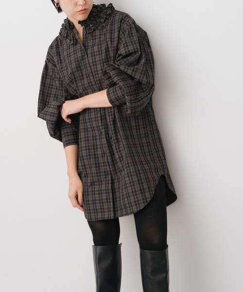 crinkle crinkle crinkle 別注frill coller shirts*（シャツ/ブラウス