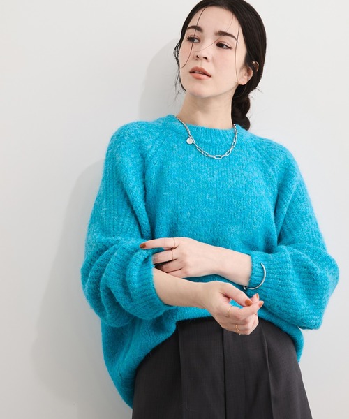 LE CERCLE par rope'（ルセルクルパーロペ）の「シェットランド風ニットプルーオーバー（ニット/セーター・レディース・ブルー系その他6/ピンク系その他/ライトグリーン/オレンジ/オフホワイト/パープル/ライトグレー/チャコールグレー・FREE）」の5枚目の写真