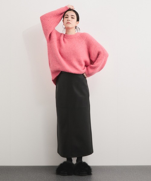 LE CERCLE par rope'（ルセルクルパーロペ）の「シェットランド風ニットプルーオーバー（ニット/セーター・レディース・ブルー系その他6/ピンク系その他/ライトグリーン/オレンジ/オフホワイト/パープル/ライトグレー/チャコールグレー・FREE）」の14枚目の写真