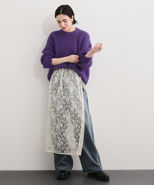 LE CERCLE par rope'（ルセルクルパーロペ）の「シェットランド風ニットプルーオーバー（ニット/セーター・レディース・ブルー系その他6/ピンク系その他/ライトグリーン/オレンジ/オフホワイト/パープル/ライトグレー/チャコールグレー・FREE）」の21枚目の写真