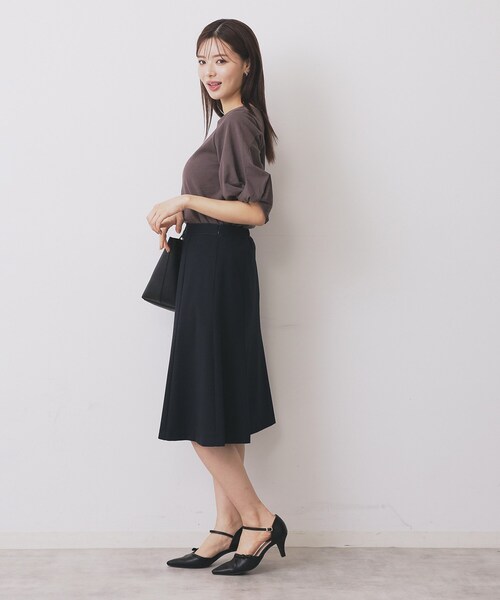 index(インデックス)の「パフスリーブツイストタックトップス【洗濯機可/接触冷感/UVケア】(Tシャツ/カットソー・レディース・ブラウン系その他/ベージュ系その他7/ホワイト系9/ネイビー/サンドベージュ・40/42/38/36)」の7枚目の写真