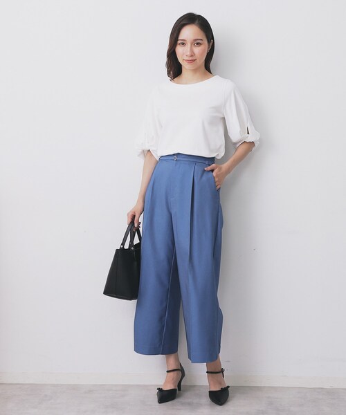 index(インデックス)の「パフスリーブツイストタックトップス【洗濯機可/接触冷感/UVケア】(Tシャツ/カットソー・レディース・ブラウン系その他/ベージュ系その他7/ホワイト系9/ネイビー/サンドベージュ・40/42/38/36)」の11枚目の写真