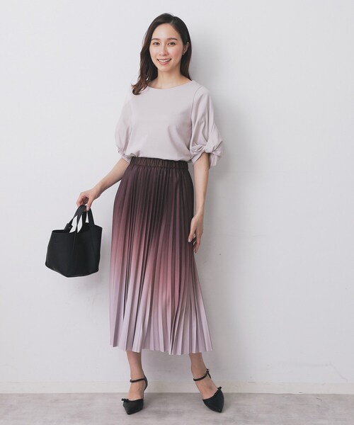 index(インデックス)の「パフスリーブツイストタックトップス【洗濯機可/接触冷感/UVケア】(Tシャツ/カットソー・レディース・ブラウン系その他/ベージュ系その他7/ホワイト系9/ネイビー/サンドベージュ・40/42/38/36)」の13枚目の写真