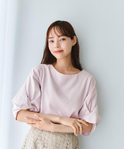 index(インデックス)の「パフスリーブツイストタックトップス【洗濯機可/接触冷感/UVケア】(Tシャツ/カットソー・レディース・ブラウン系その他/ベージュ系その他7/ホワイト系9/ネイビー/サンドベージュ・40/42/38/36)」の18枚目の写真