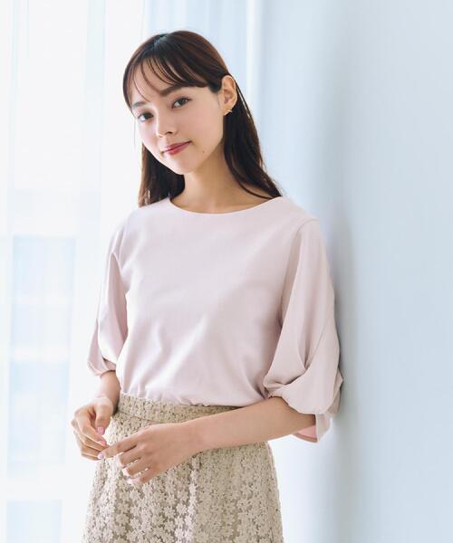 index(インデックス)の「パフスリーブツイストタックトップス【洗濯機可/接触冷感/UVケア】(Tシャツ/カットソー・レディース・ブラウン系その他/ベージュ系その他7/ホワイト系9/ネイビー/サンドベージュ・40/42/38/36)」の17枚目の写真