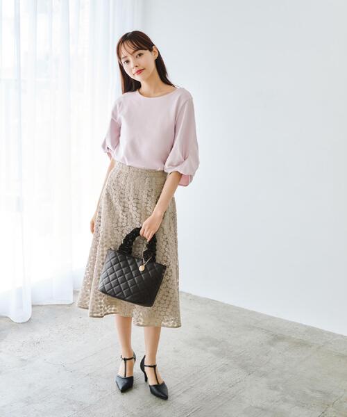index(インデックス)の「パフスリーブツイストタックトップス【洗濯機可/接触冷感/UVケア】(Tシャツ/カットソー・レディース・ブラウン系その他/ベージュ系その他7/ホワイト系9/ネイビー/サンドベージュ・40/42/38/36)」の12枚目の写真