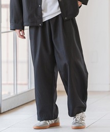 mp14162- ポリツイルツータックワイドパンツ