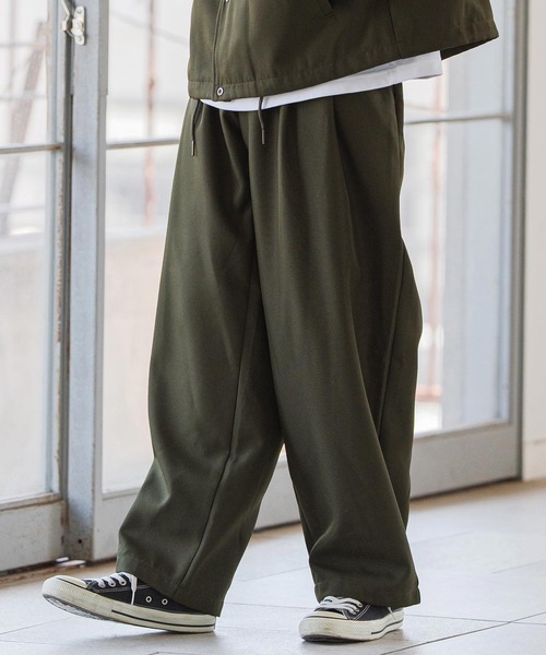 CAMBIO(カンビオ)の「mp14162- ポリツイルツータックワイドパンツ(その他パンツ・メンズ・オリーブ/ブラック/ネイビー/ベージュ・M/L/XL)」の10枚目の写真