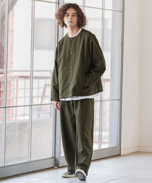 CAMBIO(カンビオ)の「mp14162- ポリツイルツータックワイドパンツ(その他パンツ・メンズ・オリーブ/ブラック/ネイビー/ベージュ・M/L/XL)」の12枚目の写真