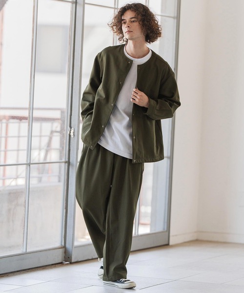 CAMBIO(カンビオ)の「mp14162- ポリツイルツータックワイドパンツ(その他パンツ・メンズ・オリーブ/ブラック/ネイビー/ベージュ・M/L/XL)」の13枚目の写真