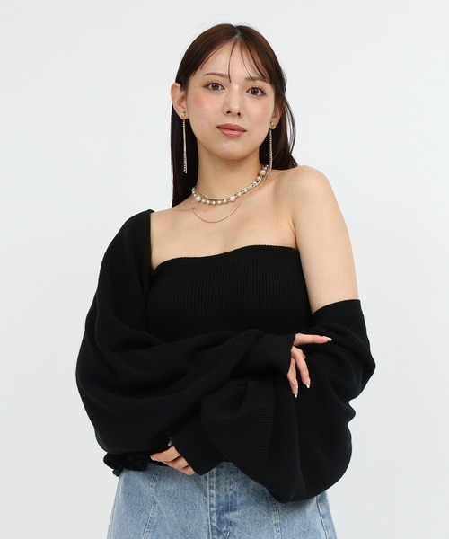 ROYAL PARTY（ロイヤルパーティー）の「フリルペプラムニットベアアンサンブル（アンサンブル・レディース・ブラウン/ブラック/オフホワイト・FREE）」の11枚目の写真