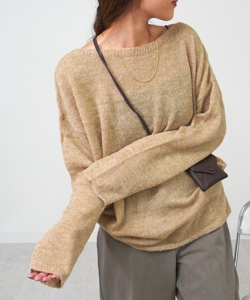 gossara(ゴサラ)の「ルーズフィットボートネックPO(ニット/セーター・レディース・アイボリー/チャコール/ベージュ・FREE)」の3枚目の写真