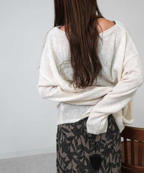 gossara(ゴサラ)の「ルーズフィットボートネックPO(ニット/セーター・レディース・アイボリー/チャコール/ベージュ・FREE)」の7枚目の写真