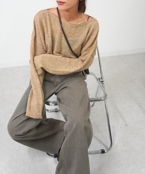 gossara(ゴサラ)の「ルーズフィットボートネックPO(ニット/セーター・レディース・アイボリー/チャコール/ベージュ・FREE)」の11枚目の写真