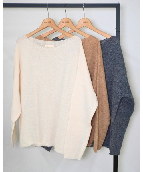gossara(ゴサラ)の「ルーズフィットボートネックPO(ニット/セーター・レディース・アイボリー/チャコール/ベージュ・FREE)」の13枚目の写真