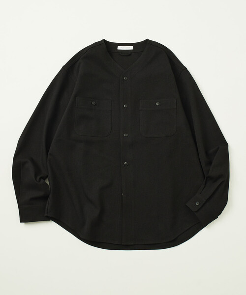 セール】LANATEC WOOLY リラックスフィット ノーカラーシャツ / NO