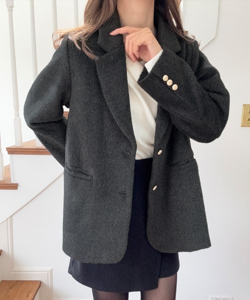 【新品未使用】aereシャギージャケットコート aere シャギージャケットコート 38