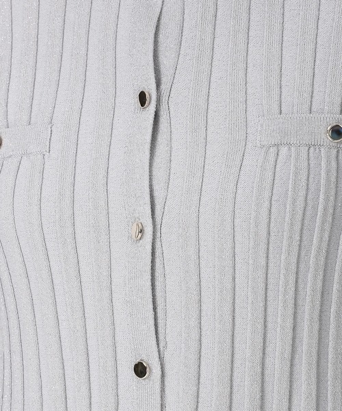 MISCH MASCH（ミッシュマッシュ）の「2025秋冬新作 ワイドリブ配色ペプラムカーディガン（カーディガン/ボレロ・レディース・グレー/ベージュ/ブラック・ﾌﾘ-）」の17枚目の写真