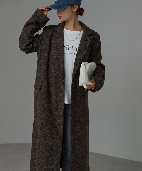 r.（アールドット）の「ツイード　チェスターコート（チェスターコート・レディース・オレンジ/ブラウン/ブラック・FREE）」の21枚目の写真