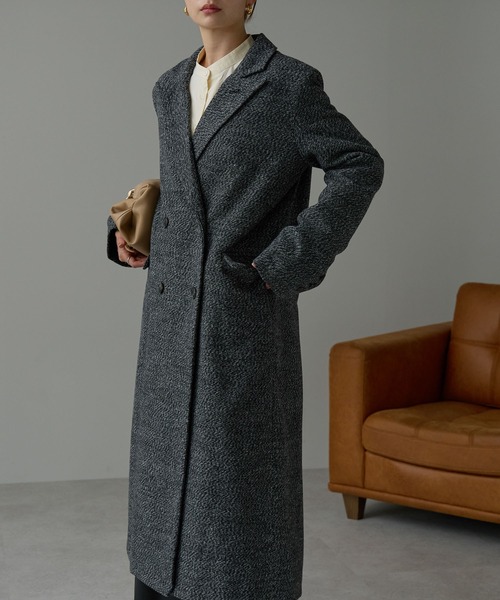 r.（アールドット）の「ツイード　チェスターコート（チェスターコート・レディース・オレンジ/ブラウン/ブラック・FREE）」の4枚目の写真