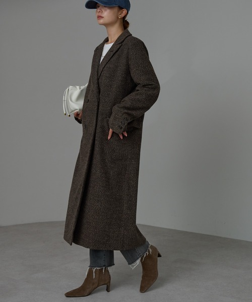 r.（アールドット）の「ツイード　チェスターコート（チェスターコート・レディース・オレンジ/ブラウン/ブラック・FREE）」の20枚目の写真