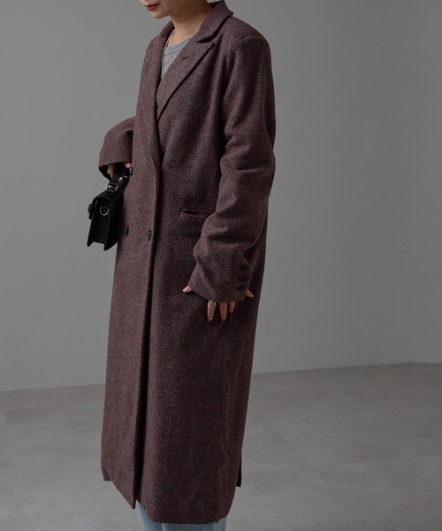 r.（アールドット）の「ツイード　チェスターコート（チェスターコート・レディース・オレンジ/ブラウン/ブラック・FREE）」の14枚目の写真