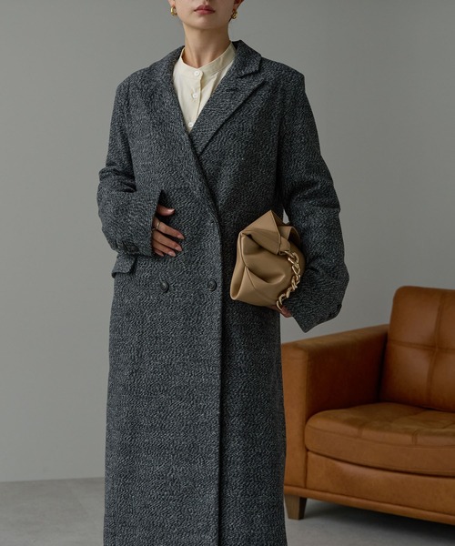 r.（アールドット）の「ツイード　チェスターコート（チェスターコート・レディース・オレンジ/ブラウン/ブラック・FREE）」の5枚目の写真