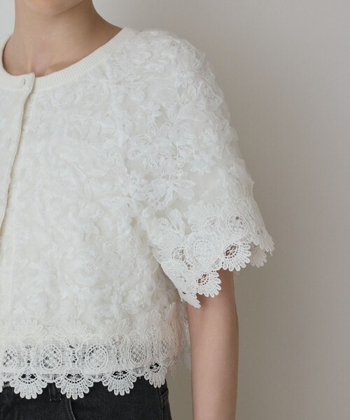 セール】フラワー刺繍ニットカーディガン（カーディガン/ボレロ