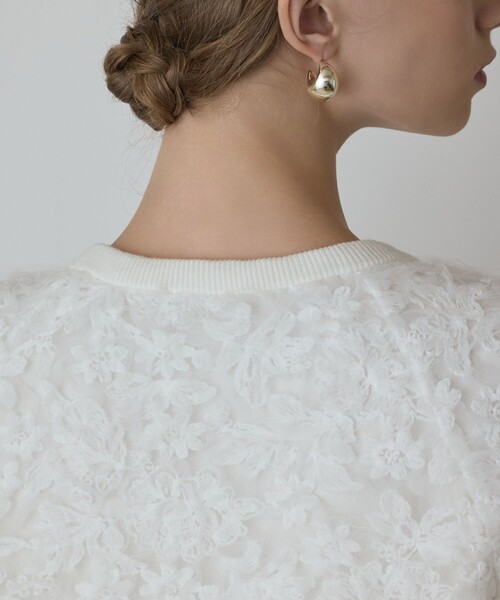 Diagram（ダイアグラム）の「フラワー刺繍ニットカーディガン（カーディガン/ボレロ・レディース・ブラック/ホワイト・36）」の10枚目の写真