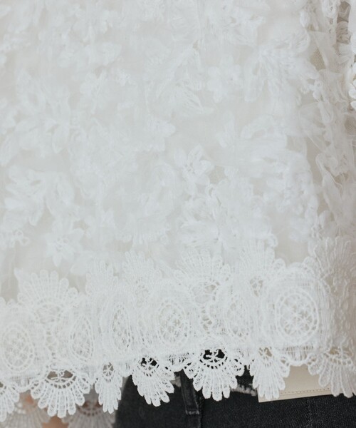 Diagram（ダイアグラム）の「フラワー刺繍ニットカーディガン（カーディガン/ボレロ・レディース・ブラック/ホワイト・36）」の11枚目の写真
