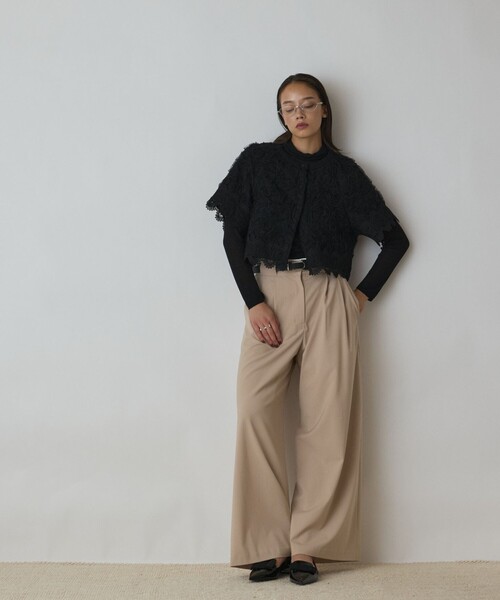 Diagram（ダイアグラム）の「フラワー刺繍ニットカーディガン（カーディガン/ボレロ・レディース・ブラック/ホワイト・36）」の13枚目の写真