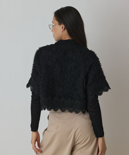 Diagram（ダイアグラム）の「フラワー刺繍ニットカーディガン（カーディガン/ボレロ・レディース・ブラック/ホワイト・36）」の18枚目の写真