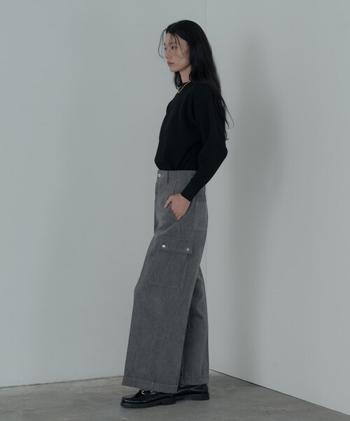 GALLEST（ギャレスト）の「コーデュロイカーゴパンツ（その他パンツ・レディース・グレー/ブルーグリーン/アイボリー/パープル・40/38/36）」の6枚目の写真