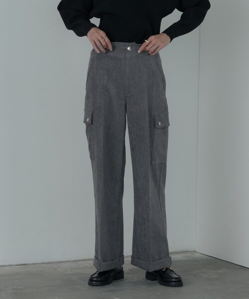 GALLEST（ギャレスト）の「コーデュロイカーゴパンツ（その他パンツ・レディース・グレー/ブルーグリーン/アイボリー/パープル・40/38/36）」の9枚目の写真