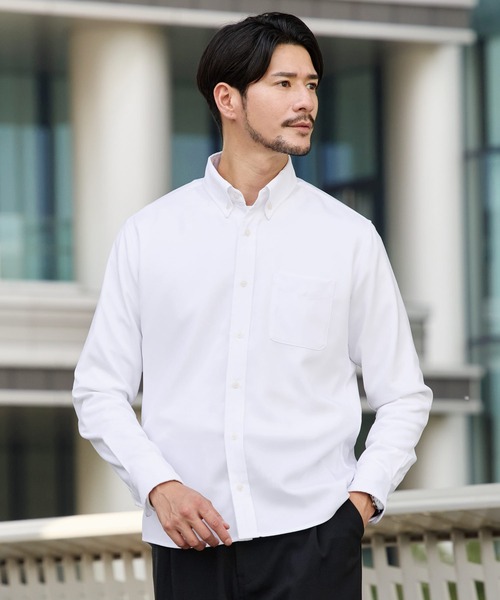 防シワ/ベーシックレギュラーサイズボタンダウン長袖シャツ