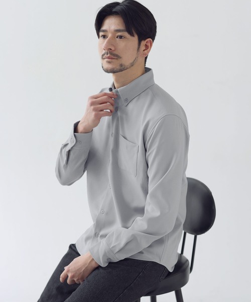 SPU(スプ)の「【防シワ】機能性ベーシックレギュラーサイズボタンダウン長袖シャツ(シャツ/ブラウス・メンズ・チャコール/ネイビー/ホワイト/グレー/サックスブルー/ブラック/ベージュ・S/M/L/XL)」の9枚目の写真