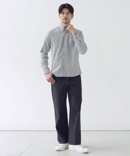 SPU(スプ)の「【防シワ】機能性ベーシックレギュラーサイズボタンダウン長袖シャツ(シャツ/ブラウス・メンズ・チャコール/ネイビー/ホワイト/グレー/サックスブルー/ブラック/ベージュ・S/M/L/XL)」の11枚目の写真
