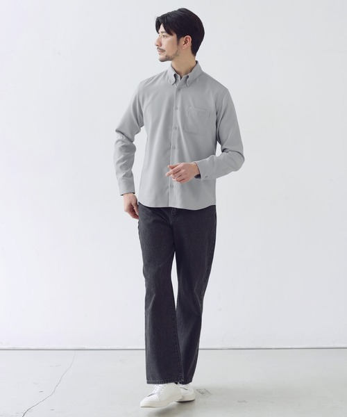 SPU(スプ)の「【防シワ】機能性ベーシックレギュラーサイズボタンダウン長袖シャツ(シャツ/ブラウス・メンズ・チャコール/ネイビー/ホワイト/グレー/サックスブルー/ブラック/ベージュ・S/M/L/XL)」の12枚目の写真