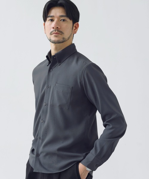 SPU(スプ)の「【防シワ】機能性ベーシックレギュラーサイズボタンダウン長袖シャツ(シャツ/ブラウス・メンズ・チャコール/ネイビー/ホワイト/グレー/サックスブルー/ブラック/ベージュ・S/M/L/XL)」の15枚目の写真