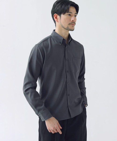 SPU(スプ)の「【防シワ】機能性ベーシックレギュラーサイズボタンダウン長袖シャツ(シャツ/ブラウス・メンズ・チャコール/ネイビー/ホワイト/グレー/サックスブルー/ブラック/ベージュ・S/M/L/XL)」の16枚目の写真