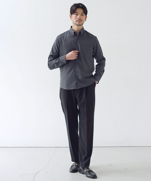 SPU(スプ)の「【防シワ】機能性ベーシックレギュラーサイズボタンダウン長袖シャツ(シャツ/ブラウス・メンズ・チャコール/ネイビー/ホワイト/グレー/サックスブルー/ブラック/ベージュ・S/M/L/XL)」の17枚目の写真