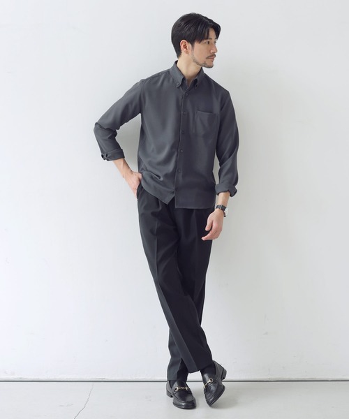 SPU(スプ)の「【防シワ】機能性ベーシックレギュラーサイズボタンダウン長袖シャツ(シャツ/ブラウス・メンズ・チャコール/ネイビー/ホワイト/グレー/サックスブルー/ブラック/ベージュ・S/M/L/XL)」の19枚目の写真