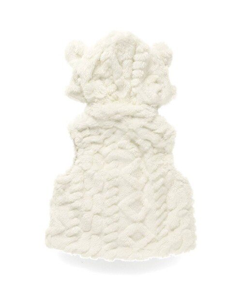 BRANSHES(ブランシェス)の「【ベビー】ケーブル柄クマ耳ベスト(ベスト・キッズ・アイボリー/ブラウン・FREE)」の7枚目の写真